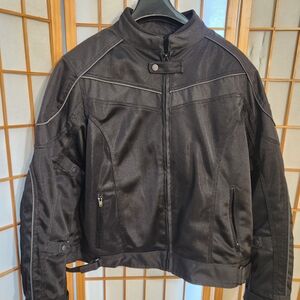 Womens Black Padded Motorcycle Jacketmo